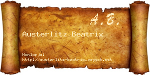 Austerlitz Beatrix névjegykártya